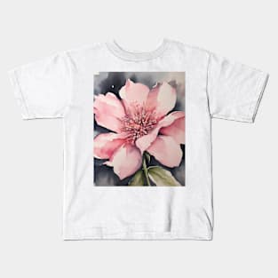 Pink Flower Watercolor Kids T-Shirt